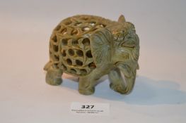 Carved Jade Puzzle Elephant