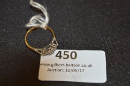 18cT Dress Ring Set with Three Clear Cut Stones