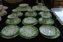 Early 20th Century Green Patterned Part Tea Set