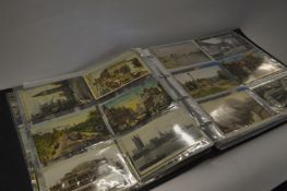 Album of Postcards; Steam Trains, Carriages, Topographical, Continental, etc.