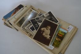 Collection of Postcards, Photocards and a Cotton Back Map
