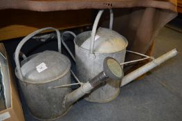 Two Galvanised Watering Cans