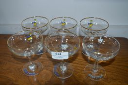 Six Babycham Glasses