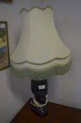 Large African Ebony Bust Table Lamp
