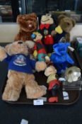 Collection of Teddy Bears and Walt Disney's Mickey and Minnie Mouse