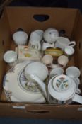 Box Lot of J.G.Meakin Studio Part Coffee Set, Dinner Plates, Cheese Dish, etc.