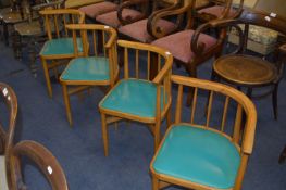 1960/70's Beech Stickback Quartered Dining Chairs