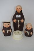 Gorbals West German Pottery Monks, Flask, Jug and Jar