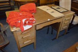 Oak Twin Pedestal Desk