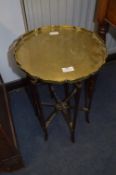 Small Indian Brass Tray Folding Occasional Table