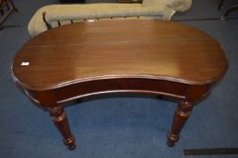 Mahogany Kidney Shaped Hall Table on Turned Legs