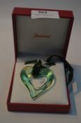 Baccarat Green Glass Heart Shaped Pendant