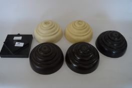 Six Bakelite Bases for Geographic and Philips Globes