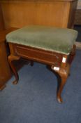 Mahogany Piano Stool on Cabriole Legs