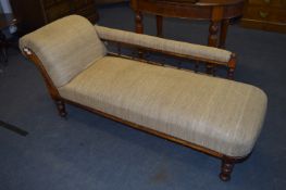 Mahogany Framed Upholstered Chaise Lounge