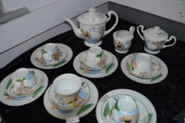 Japanese Decorative 21 Piece Tea Service with Geisha Girl Bases