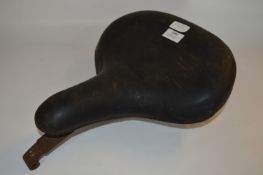 Vintage Leather Motorcycle Saddle 