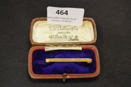 9cT Gold Tie Pin, Approx. 2.6g