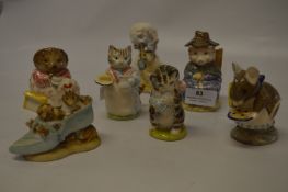 Six Beswick Royal Doulton Series Beatrix Potter Figurines and One Other