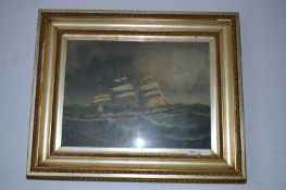 Gilt Framed Oil on Canvas Depicting 