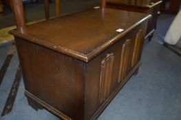 Oak Blanket Box with Linen Fold Panels