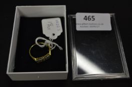 1920's 18cT Gold Dress Ring Set with Diamonds - 2.5g Including Diamonds