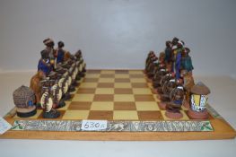 African Tribal Chess Set and Board (21)