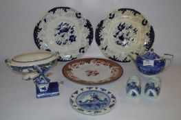 Blue & White Delftware and a Wedgwood Teapot