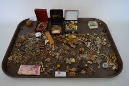 Tray Lot of Costume Jewellery and Accessories Including; Necklaces, Earrings, etc.