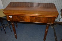 Mahogany Foldover Card Table on Turned Legs