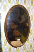 Oak Oval Framed Bevelled Edge Wall Mirror