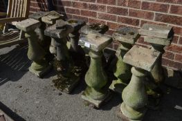 Set of Ten Concrete Wall Balustrades