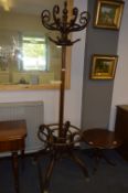 Large Bentwood Hat and Coat Stand with Six Branches