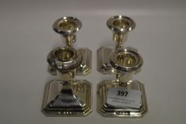 Set of Four Miniature Silver Candlestick 