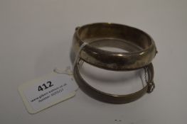 Two Silver Bangles, Approximately 41g