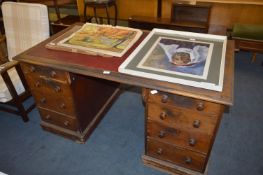 Victorian Mahogany Twin Pedestal Desk