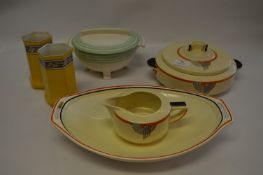 Selection of Art Deco Pottery Items, Tureens, Dish, Jug