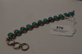 White Metal Bracelet Set with Opal