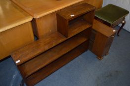 Oak Three Height Bookshelf and a Another Small Bookshelf with Cabinet