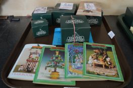 Hantel Victorian Pewter Miniatures; Parrot Cage, Stalks Baby, Thumbelina, Cat in The Hat,