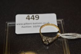 18cT Gold Dress Ring Set with Clear Cut Stone - 2g including Stone