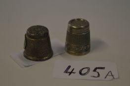 Two Hallmarked Silver Thimbles
