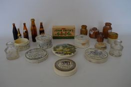 Victorian Pot Lids, Miniature Guinness Bottles and Stoneware Jars
