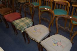 Set of Four Victorian Balloon Back Dining Chairs (One At Fault)