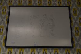 Framed Hull Daily Mail Cartoon Drawing 