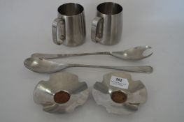 Old Hall Stainless Steel Ashtrays, Serving Set and Mugs Designed by Robert Welsh