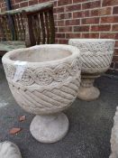 *Concrete Garden Urns on Plinths
