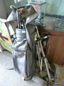 Golf Bag Trolley and Golf Clubs