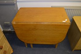 Oak Veneered Drop Leaf Table on Turned Legs