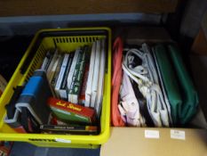 Box of Handbags, Books and Three CD Shelves